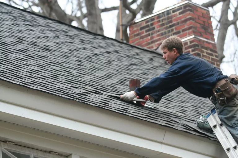 Man working on the roof